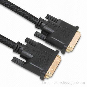 Male to Male DVI Cables with Gold-plated Connector, Protective Sleeve, UL- and RoHS-approved